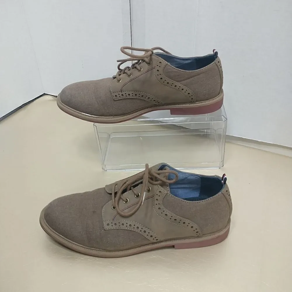 Tommy Hilfiger Michael Saddle Oxford Boy's Shoes SZ 4 brown.